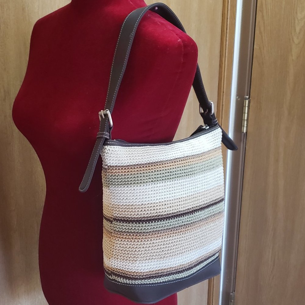 The Sak Crochet Shoulder Bag w/Microfiber Strap